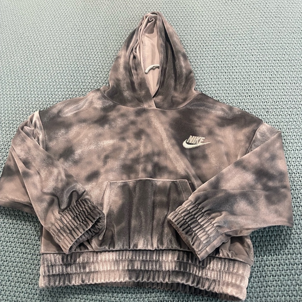 Nike Gray and White Hoodie